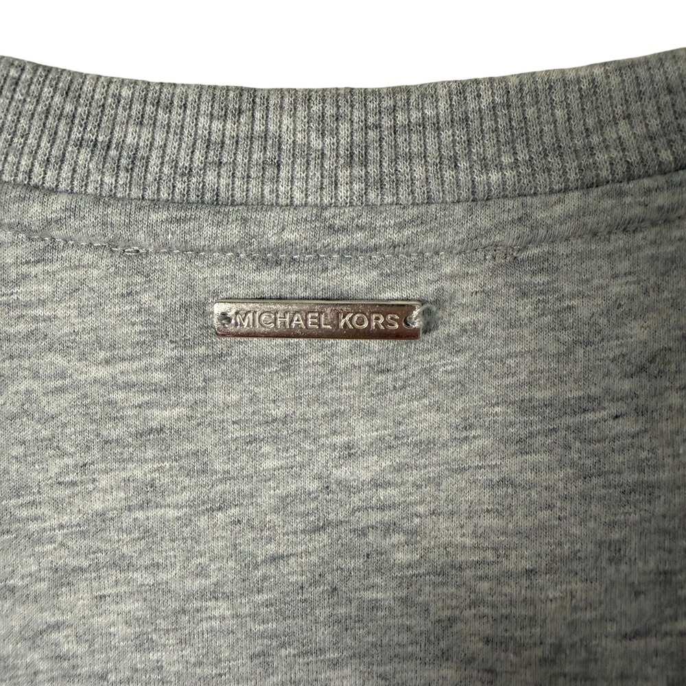 Michael‎ Kors Gray Puff Sleeve Lightweight Sweatshirt Pullover Top Size S - Picture 8 of 9